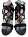 Aquazzura Shoe Size 38 Black Leather Block Heel Strappy Open Toe Pumps Black / 38