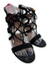 Aquazzura Shoe Size 38 Black Leather Block Heel Strappy Open Toe Pumps Black / 38