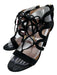 Aquazzura Shoe Size 38 Black Leather Block Heel Strappy Open Toe Pumps Black / 38