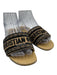 Dior Shoe Size 39 Gold & Multi Leather Woven Open Toe Logo Flat Sandals Gold & Multi / 39