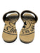 Dior Shoe Size 39 Gold & Multi Leather Woven Open Toe Logo Flat Sandals Gold & Multi / 39
