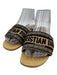 Dior Shoe Size 39 Gold & Multi Leather Woven Open Toe Logo Flat Sandals Gold & Multi / 39