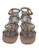 Valentino Shoe Size 38.5 Beige Pink Leather Gladiator Studs Open Toe Sandals Beige Pink / 38.5