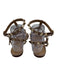 Valentino Shoe Size 38.5 Beige Pink Leather Gladiator Studs Open Toe Sandals Beige Pink / 38.5