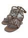 Valentino Shoe Size 38.5 Beige Pink Leather Gladiator Studs Open Toe Sandals Beige Pink / 38.5