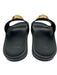 Versace Shoe Size 38.5 Black & Gold Rubber Peep Toe Medusa Greek Key Sandals Black & Gold / 38.5