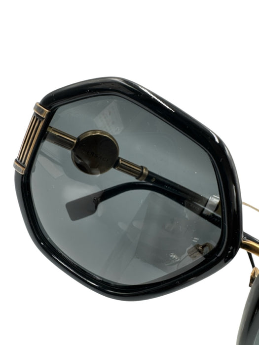 Versace black & gold Acetate Medusa Geometric Sunglasses Black & Gold