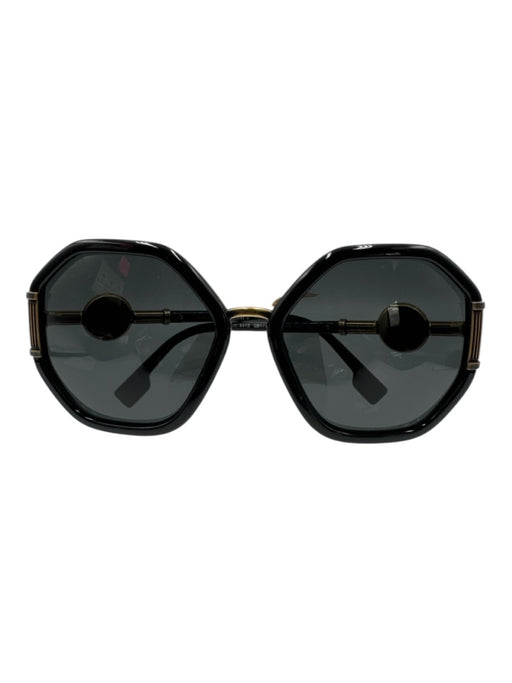 Versace black & gold Acetate Medusa Geometric Sunglasses Black & Gold