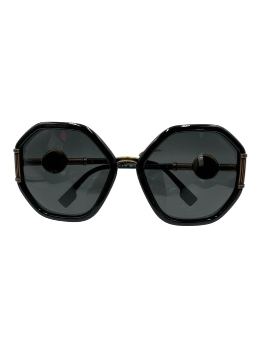Versace black & gold Acetate Medusa Geometric Sunglasses Black & Gold