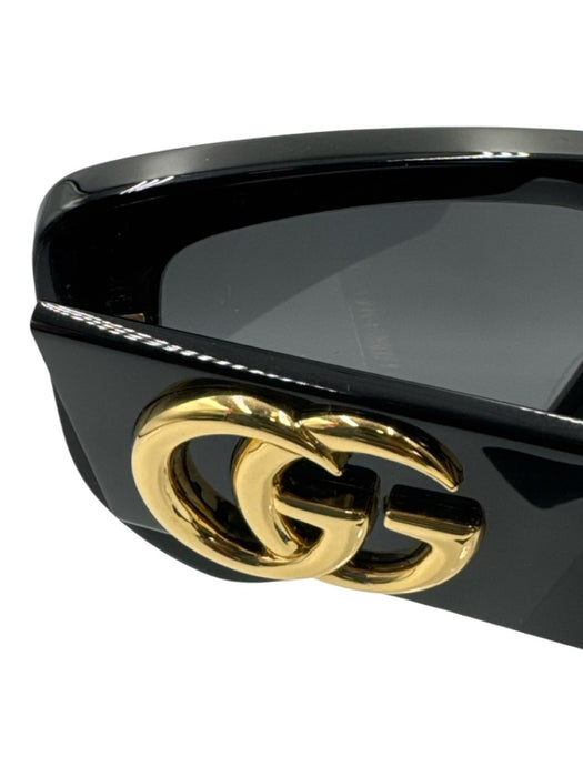 Gucci Black Acetate Square Lens Cat Eye Sunglasses Black