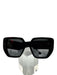 Gucci Black Acetate Square Lens Cat Eye Sunglasses Black