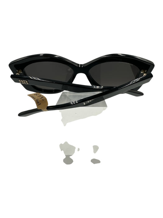 Balenciaga Black Acetate Cat Eye Squarish Sunglasses Black