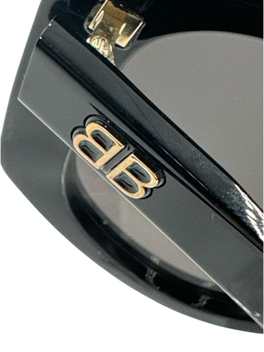 Balenciaga Black Acetate Cat Eye Squarish Sunglasses Black