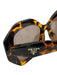 Prada Brown & Yellow Acetate Geometric Tortoiseshell Squarish Sunglasses Brown & Yellow