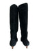 Silent D Shoe Size 9 Black Suede Round Toe Kitten Heel Slouchy Knee Boots Black / 9