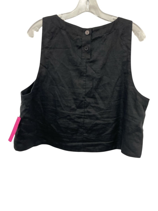 Posse Size XL Black Linen Sleeveless Tunic Top Black / XL