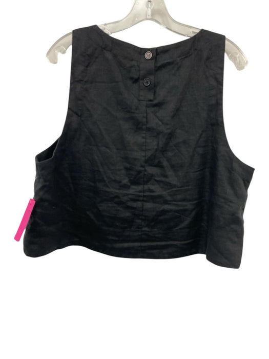 Posse Size XL Black Linen Sleeveless Tunic Top Black / XL