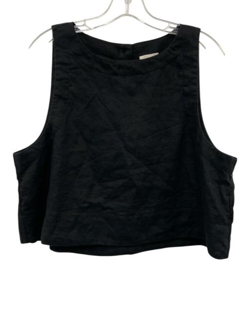 Posse Size XL Black Linen Sleeveless Tunic Top Black / XL