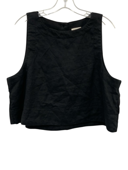 Posse Size XL Black Linen Sleeveless Tunic Top Black / XL