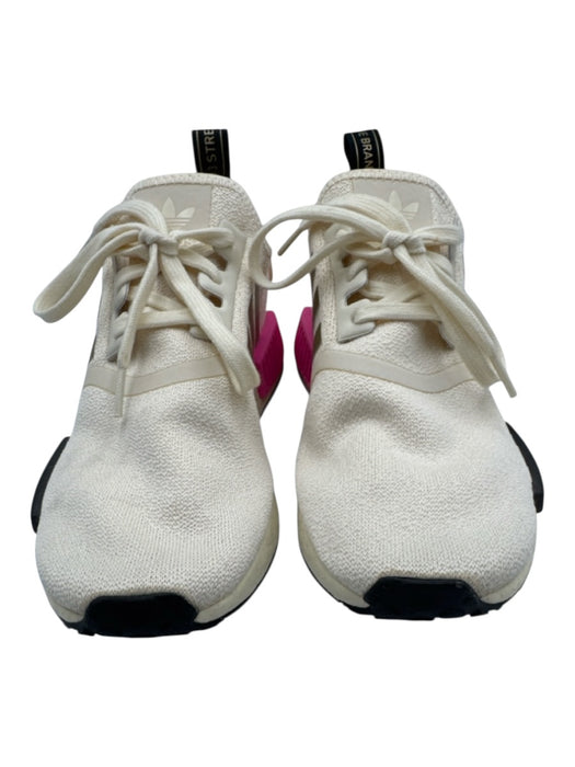 Adidas Shoe Size 8.5 Beige & Pink Synthetic Lace Up Knit Athletic Sneakers Beige & Pink / 8.5