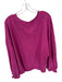Free People Size S Magenta Cotton Long Balloon Sleeve Raw Hem Sweatshirt Magenta / S