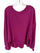 Free People Size S Magenta Cotton Long Balloon Sleeve Raw Hem Sweatshirt Magenta / S