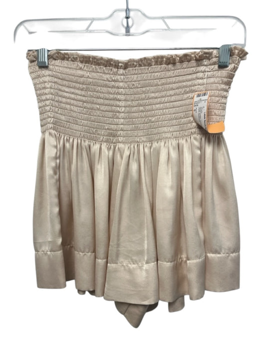 Koch Size S Beige Cream Polyester Smocked Waist Band Shorts Beige Cream / S