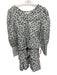 Love Shack Fancy Size 2 Gray, White, Black Cotton Long puff sleeve V Neck Dress Gray, White, Black / 2