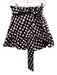 Tanya Taylor Size XS Black & Pink Polyester Faux Wrap Polka Dot Ruffle Skirt Black & Pink / XS