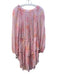 Love Shack Fancy Size M Pink Viscose Long Sleeve Tie Front Elastic Waist Dress Pink / M