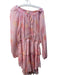 Love Shack Fancy Size M Pink Viscose Long Sleeve Tie Front Elastic Waist Dress Pink / M