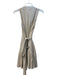 Christian Lacroix Size S Beige Linen & Rayon Sleeveless Deep V neck Mini Dress Beige / S