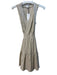 Christian Lacroix Size S Beige Linen & Rayon Sleeveless Deep V neck Mini Dress Beige / S