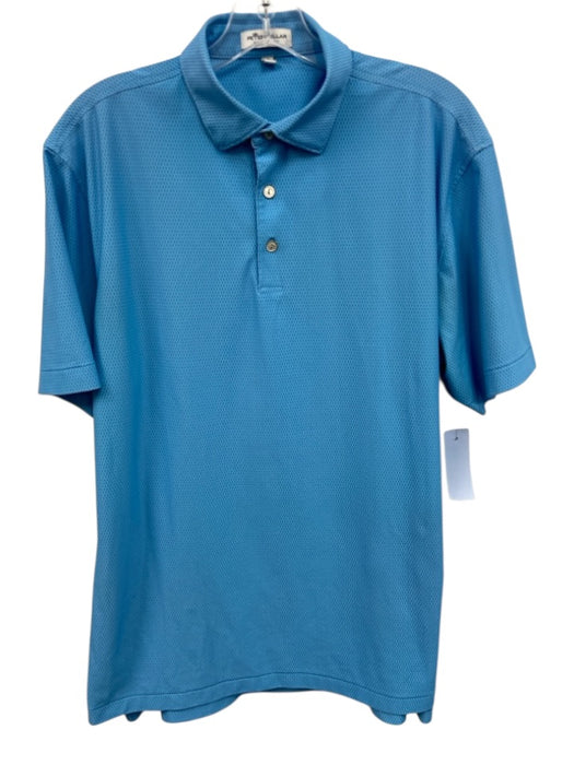 Peter Millar Size M Blue Synthetic Abstract Athletic Polo Men's Short Sleeve Blue / M