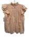 Victoria Dunn Size M Light Pink Cotton Ruffle Cap Sleeve Pintuck Pleats Top Light Pink / M