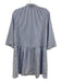 Tuckernuck Size M blue and white Polyester Half Button Crew Neck Striped Dress blue and white / M