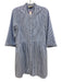 Tuckernuck Size M blue and white Polyester Half Button Crew Neck Striped Dress blue and white / M
