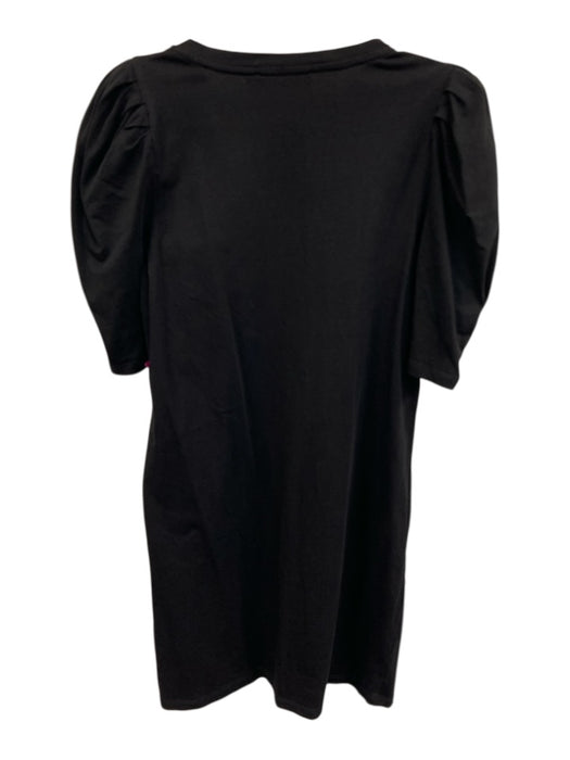 Pomander Place Size M Black Cotton Crew Neck Bell Sleeve Straight Dress Black / M