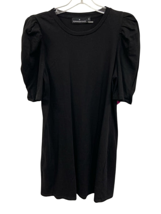 Pomander Place Size M Black Cotton Crew Neck Bell Sleeve Straight Dress Black / M
