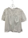 J Crew Size M White Cotton Ruffled Neck Front Button Closure Puffed Top White / M