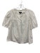 J Crew Size M White Cotton Ruffled Neck Front Button Closure Puffed Top White / M