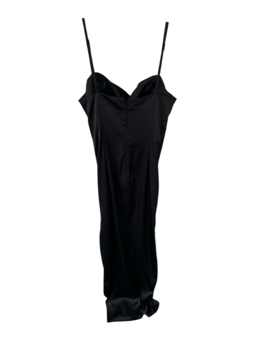 Liv Foster Size 0 Black Polyester Spaghetti Strap Padding Pleat Detail Gown Black / 0