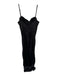 Liv Foster Size 0 Black Polyester Spaghetti Strap Padding Pleat Detail Gown Black / 0