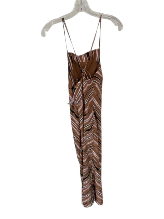 French Connection Size 0 Brown & Purple Viscose Blend Halter Neck Lines Dress Brown & Purple / 0
