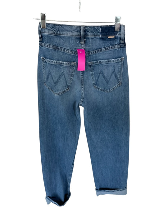 Mother Superior Size 23 Med Dark Wash Cotton Blend High Waist Wide Leg Jeans Med Dark Wash / 23