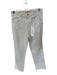 AMO Size 25 Cream Cotton Blend High Waist Straight Leg Raw Hem Distressed Jeans Cream / 25