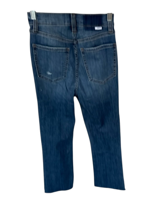 DAZE Size 24 Dark Wash Cotton Blend High Waist Bootcut Raw Hem Jeans Dark Wash / 24