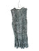 Buddy Love Size XS Green & White Rayon Sleeveless Snake Print Ruffles Dress Green & White / XS