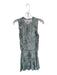 Buddy Love Size XS Green & White Rayon Sleeveless Snake Print Ruffles Dress Green & White / XS