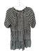 BB Dakota Size XS Cream & Black Polyester Blend Short Balloon Sleeve Dress Cream & Black / XS